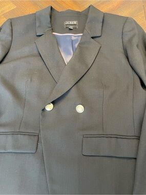 J.Crew Black Double-Breasted Blazer with Gold Buttons